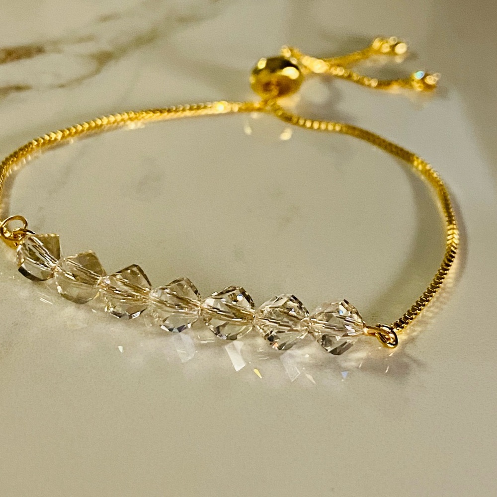 🎁 Swarovski crystal gold bracelet - Picture 4 of 9